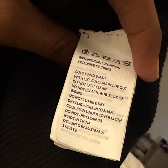 BARDOT Rosario Long Sleeve Front Cutout Knitted Black Bodysuit Medium - Picture 5 of 7